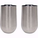 Picture of 16 Ounce Stainless Steel Polar Camel Stemless Tumblers  w/ a Clear Slider Lid